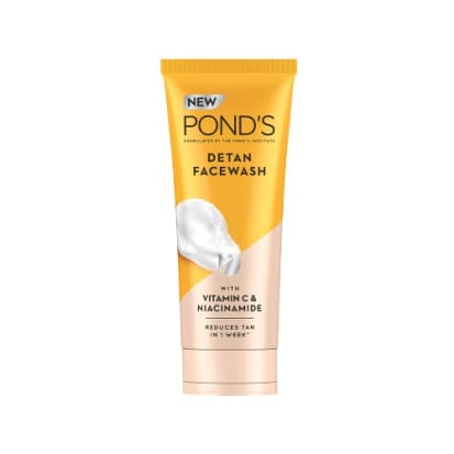 Pond's Detan Facewash for Tan Reduction, with Brightening Vitamin C & Niacinamide, All Skin Types, 50gm