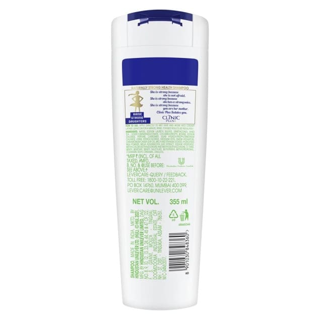 Clinic Plus Naturally Strong Health Shampoo with Herbal Extracts, 355ml