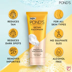 Pond's Detan Facewash for Tan Reduction, with Brightening Vitamin C & Niacinamide, All Skin Types, 50gm