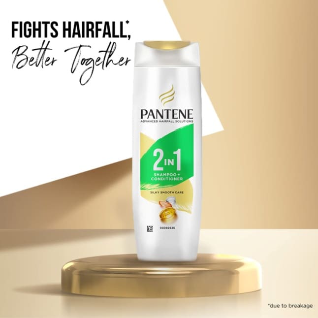 Pantene Advanced Hairfall Solution 2-In-1 Silky Smooth Shampoo & Conditioner, 200ml