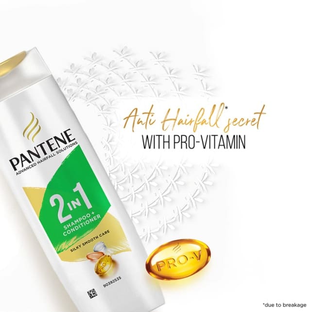 Pantene Advanced Hairfall Solution 2-In-1 Silky Smooth Shampoo & Conditioner, 200ml