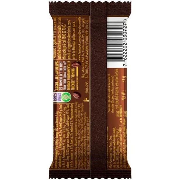 Cadbury Bournville Rich Cocoa Dark Chocolate Bar, 31 gm