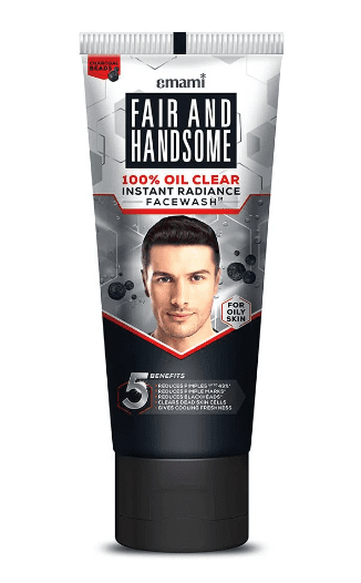 Emami Fair and Handsome 100% Oil Clear Instant Radiance Face Wash, 50gm