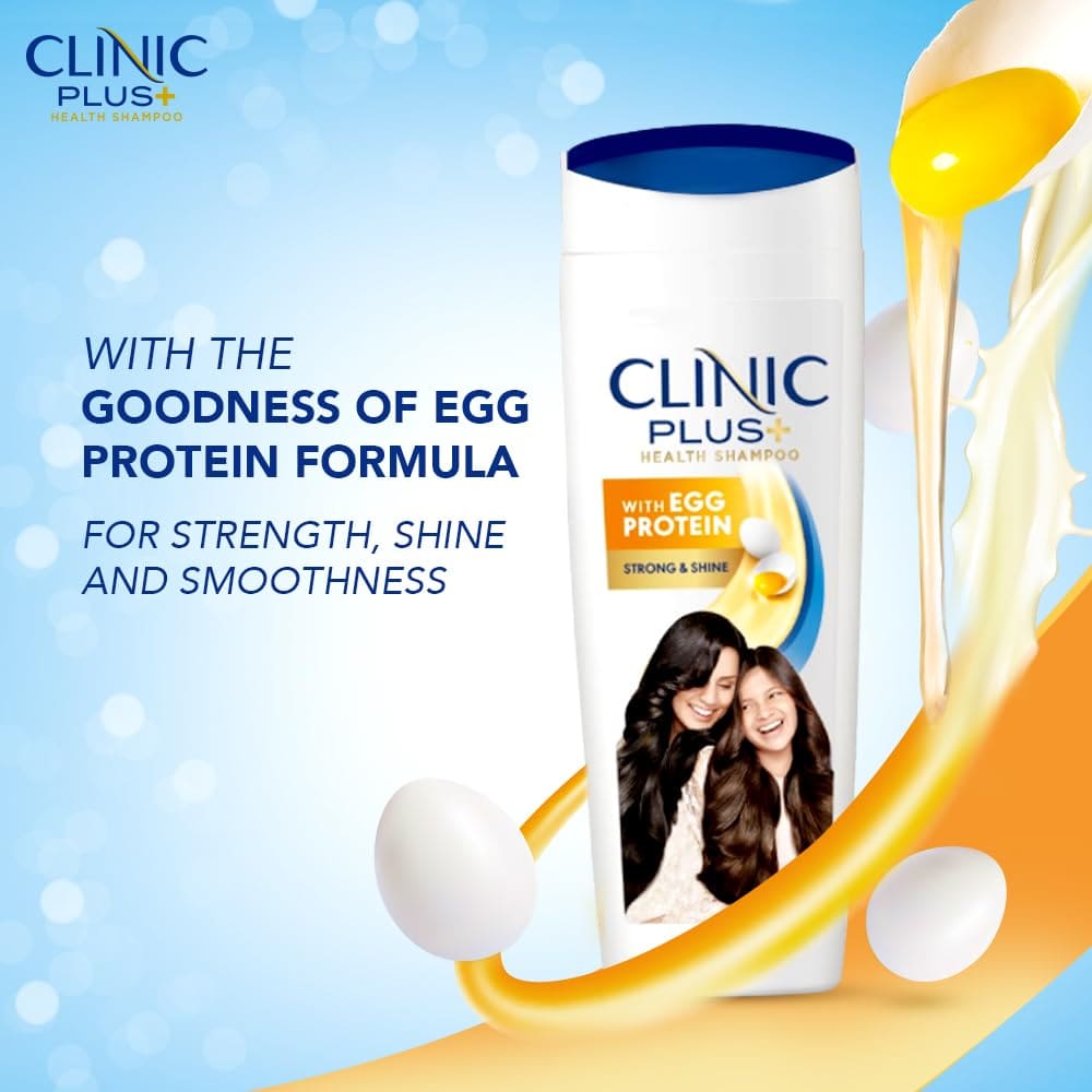 Clinic Plus Strength & Shine Shampoo with Egg Protein for Strength, Shine and Smoothness, 175