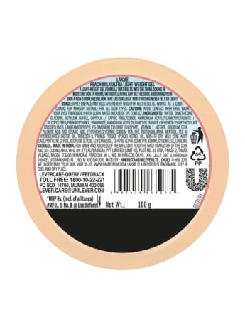 LAKMÉ Peach Milk, Ultra Light Gel Moisturizer, 100g