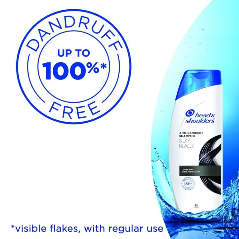 Head & Shoulders , Anti Dandruff Shampoo, Silky Black, 180 ML
