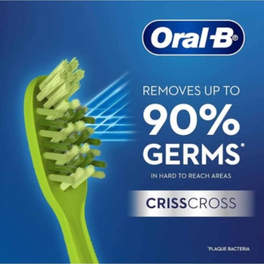 Oral B Criss Cross Toothbrush for adults with Neem Extract, Soft (Buy 2 Get 2 Free)