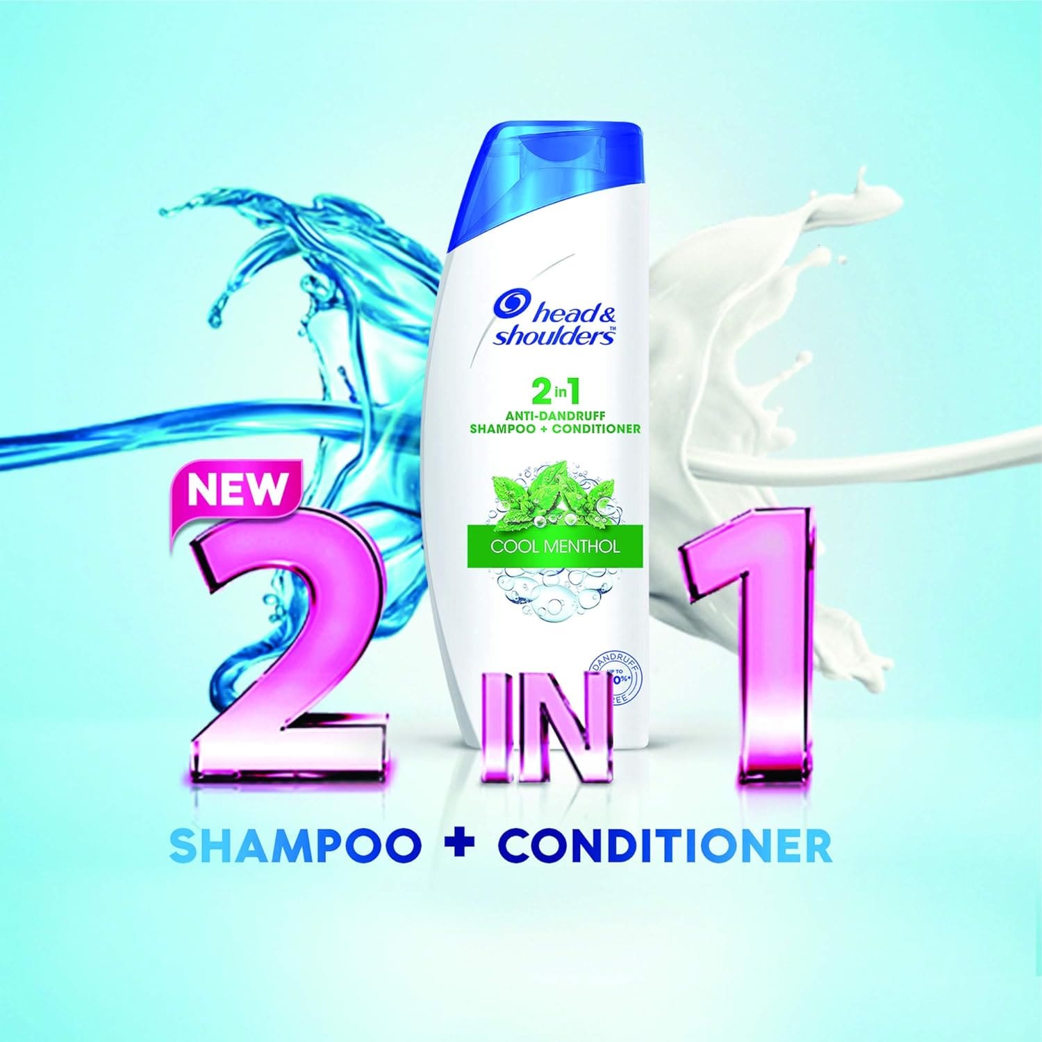 Head & Shoulders, Anti Dandruff Shampoo + Conditioner, Cool Menthol, 180 ML