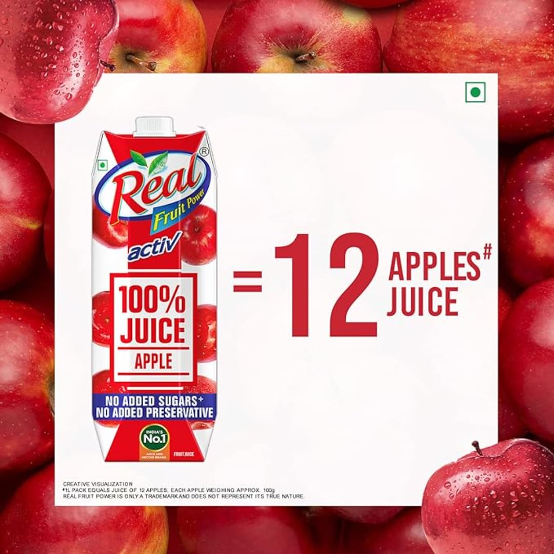 Real Activ 100% Apple Fruit Juice - 1L