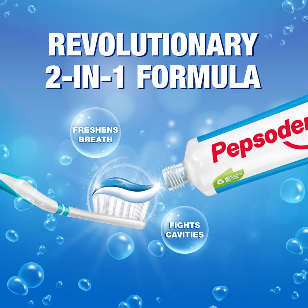 Pepsodent 2 in 1 Toothpaste Tooth Decay Prevention, 150 gm