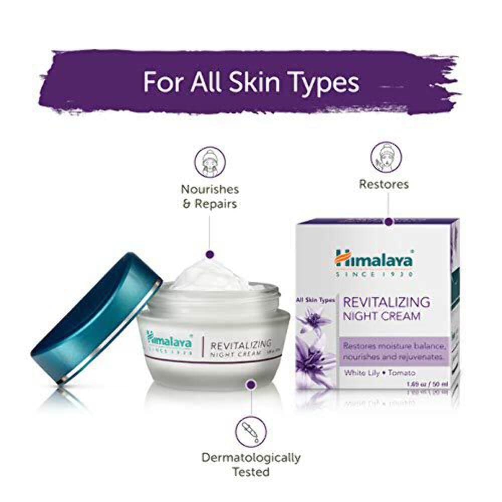 Himalaya Revitalizing Night Cream with White Lily and Tomato, 50gm