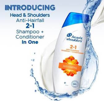 Head and Shoulders 2-in-1 Anti-Hairfall Anti-Dandruff Shampoo + Conditioner, 180ML