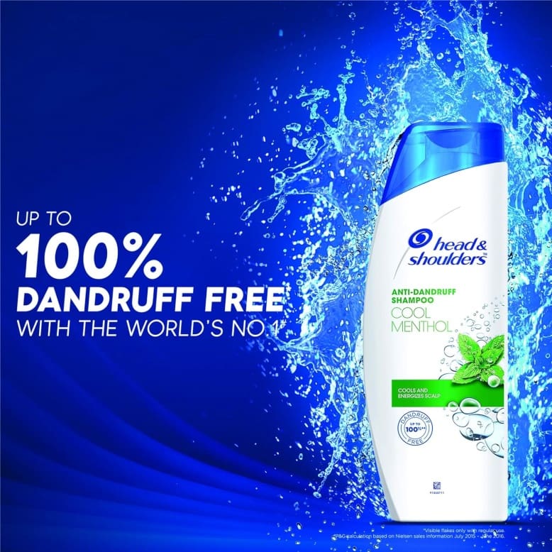 Head & Shoulders Cool Menthol Anti Dandruff Shampoo, 340ml