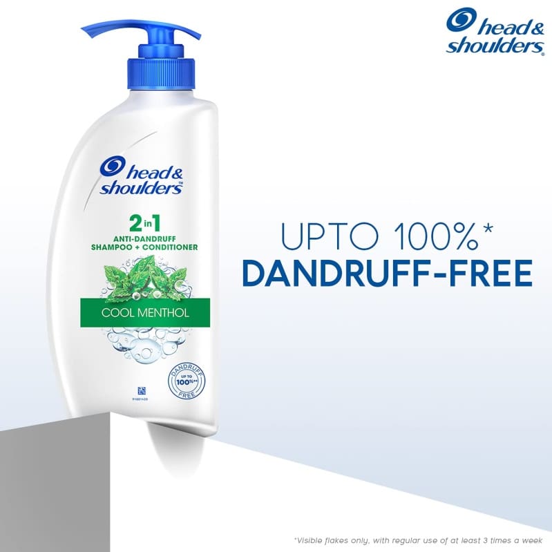 Head & Shoulders 2-In-1 Cool Menthol Anti Dandruff Shampoo + Conditioner, 650Ml