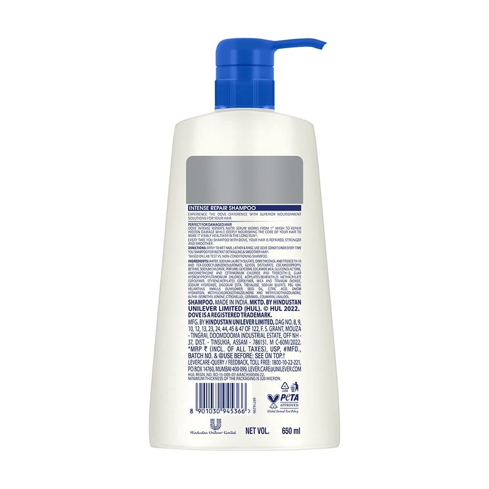 Dove Intense Repair Shampoo, 650ml