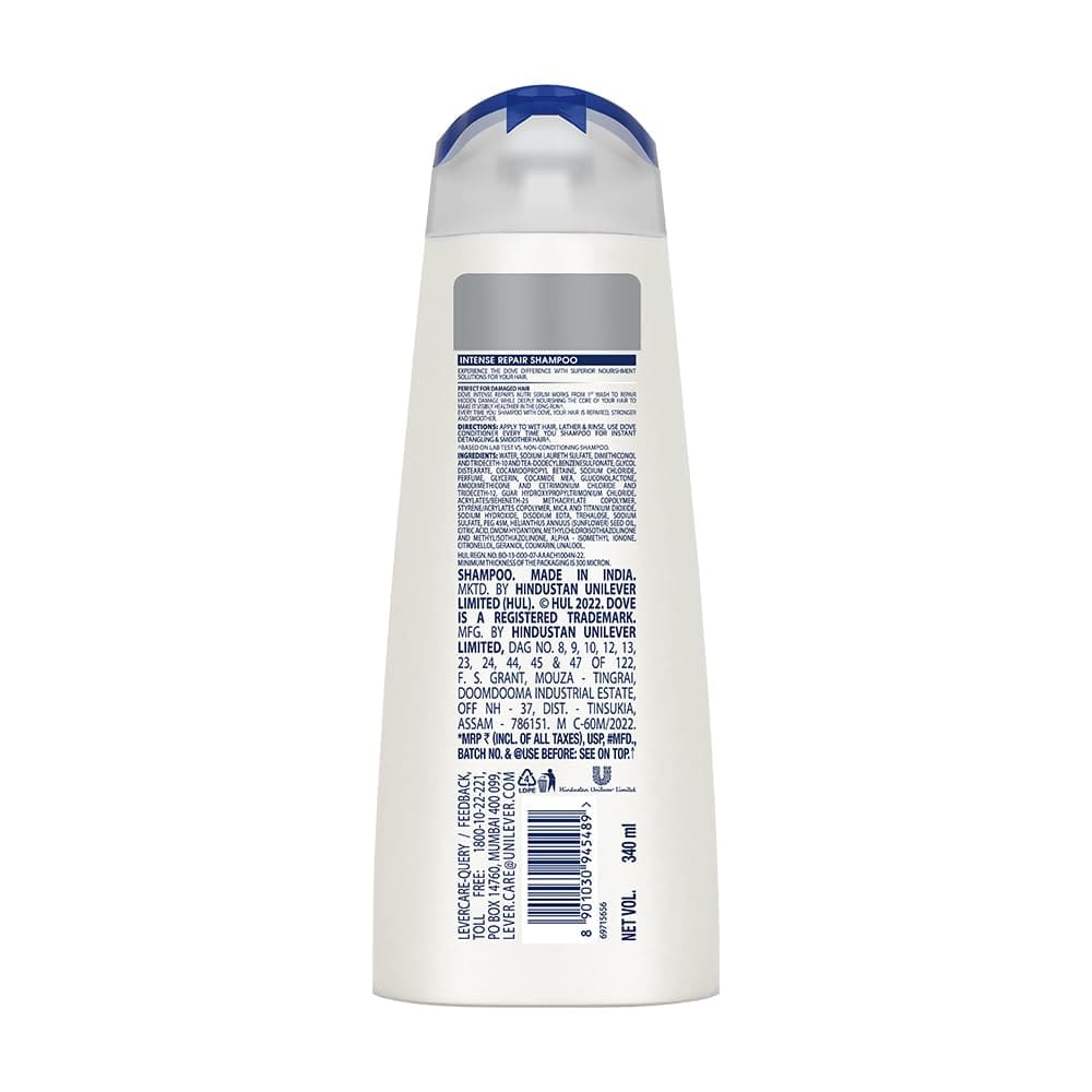 Dove Intense Repair Shampoo, 180ml