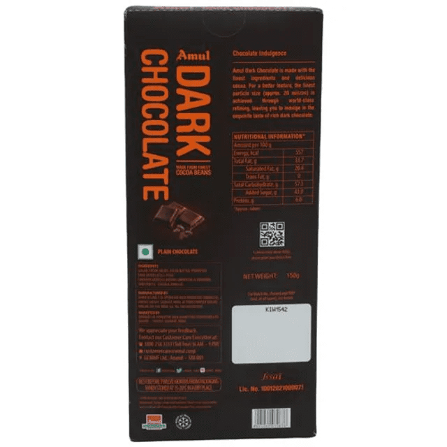 Amul Dark Chocolate, 150 g