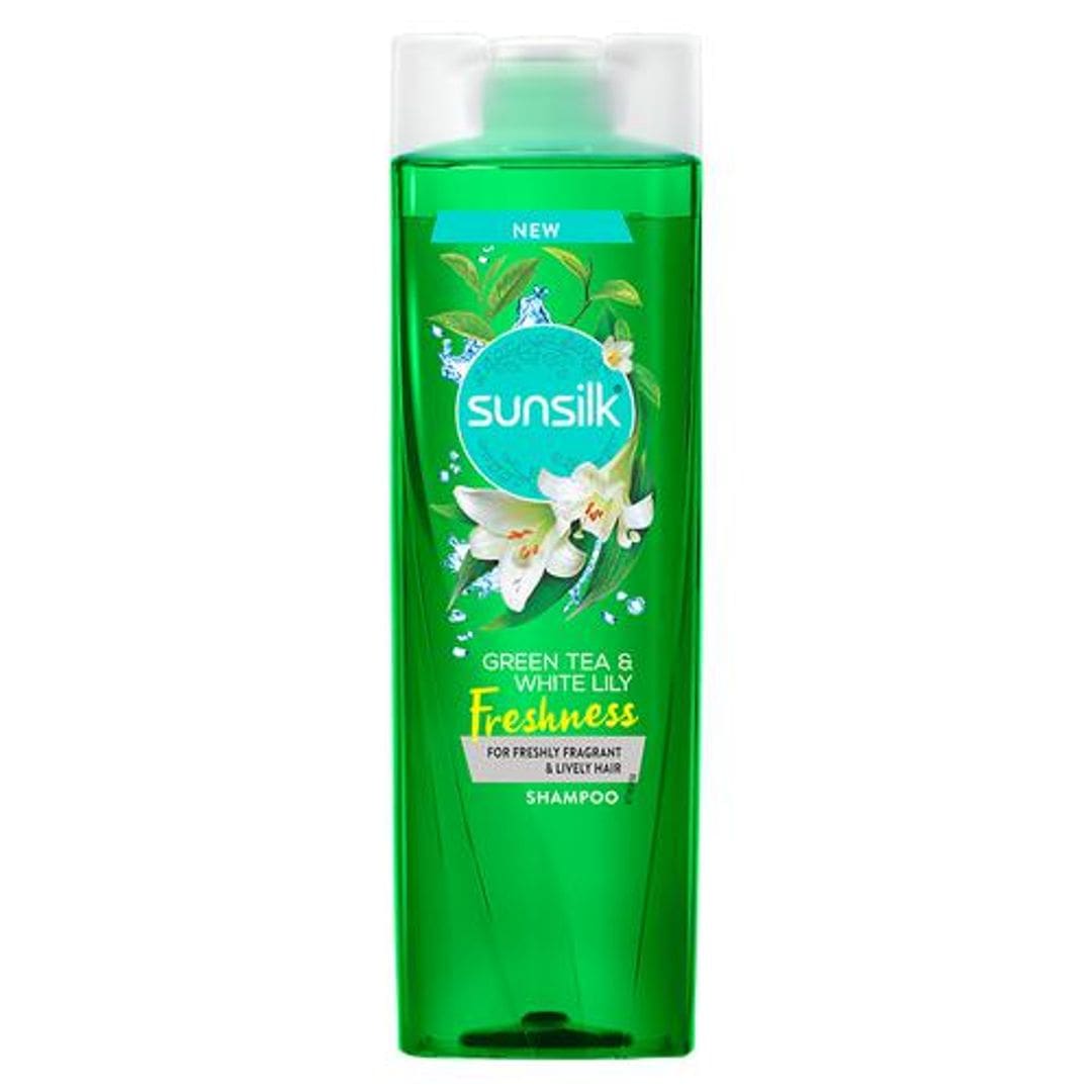 Sunsilk Freshness Hair Shampoo - Green Tea & White Lily, For Freshly Fragrant & Lively Hair, 195 ml