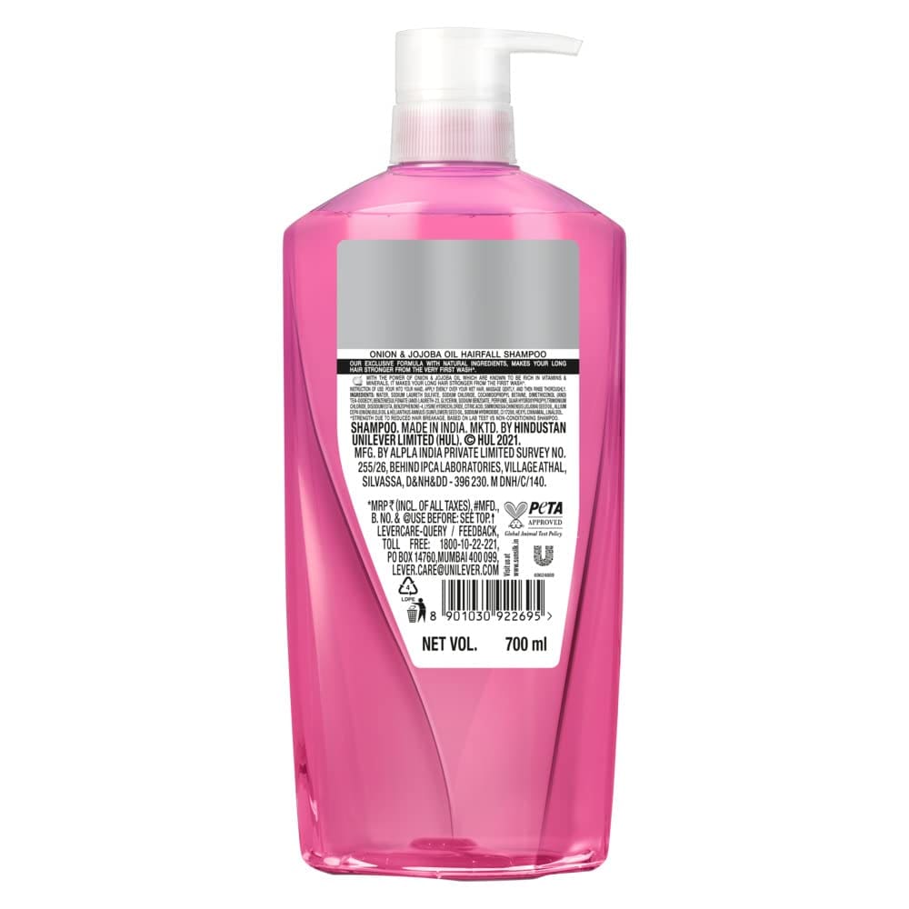 Sunsilk Onion & Jojoba Oil Hairfall Shampoo, Works Best To Nourish Your Long Hair, And Makes It Grow Stronger From The First Wash, 700ml