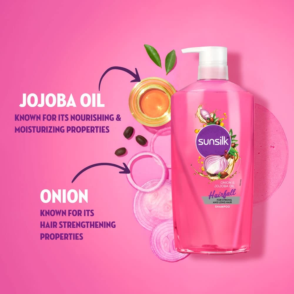 Sunsilk Onion & Jojoba Oil Hairfall Shampoo, Works Best To Nourish Your Long Hair, And Makes It Grow Stronger From The First Wash, 700ml