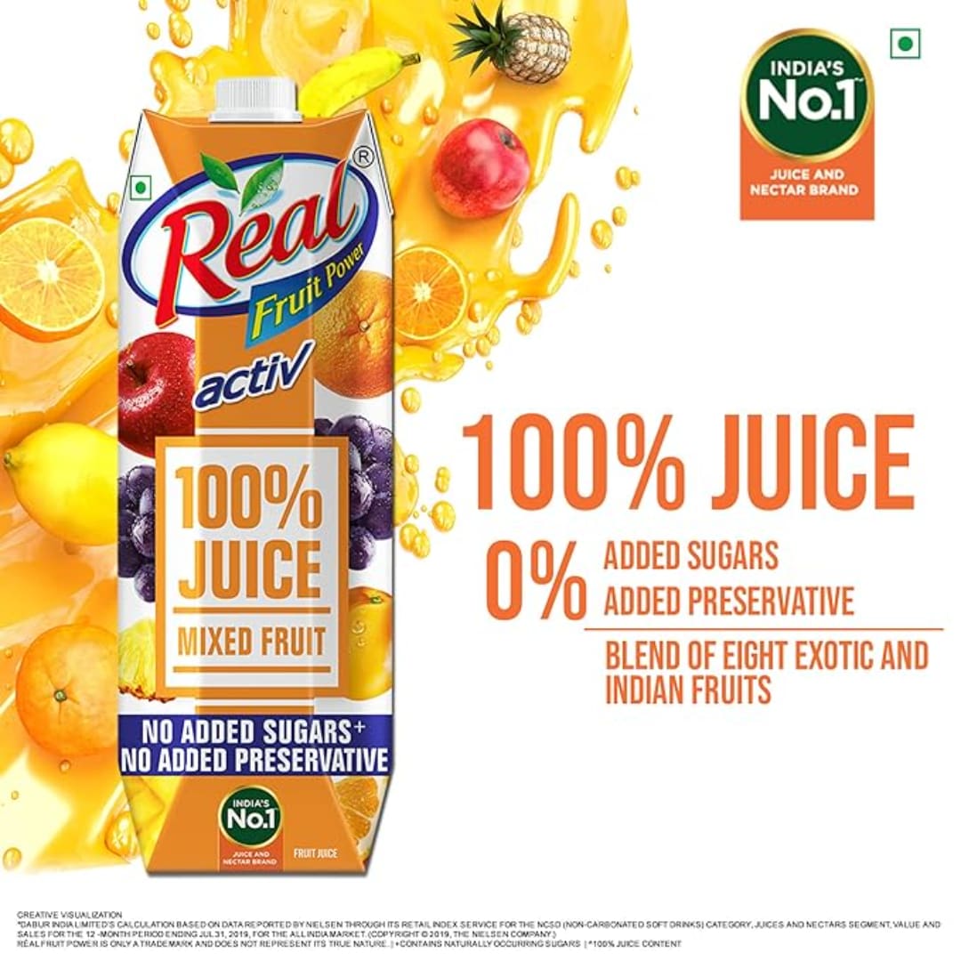 DABUR Real Activ 100% Mixed Fruit Juice - 1L