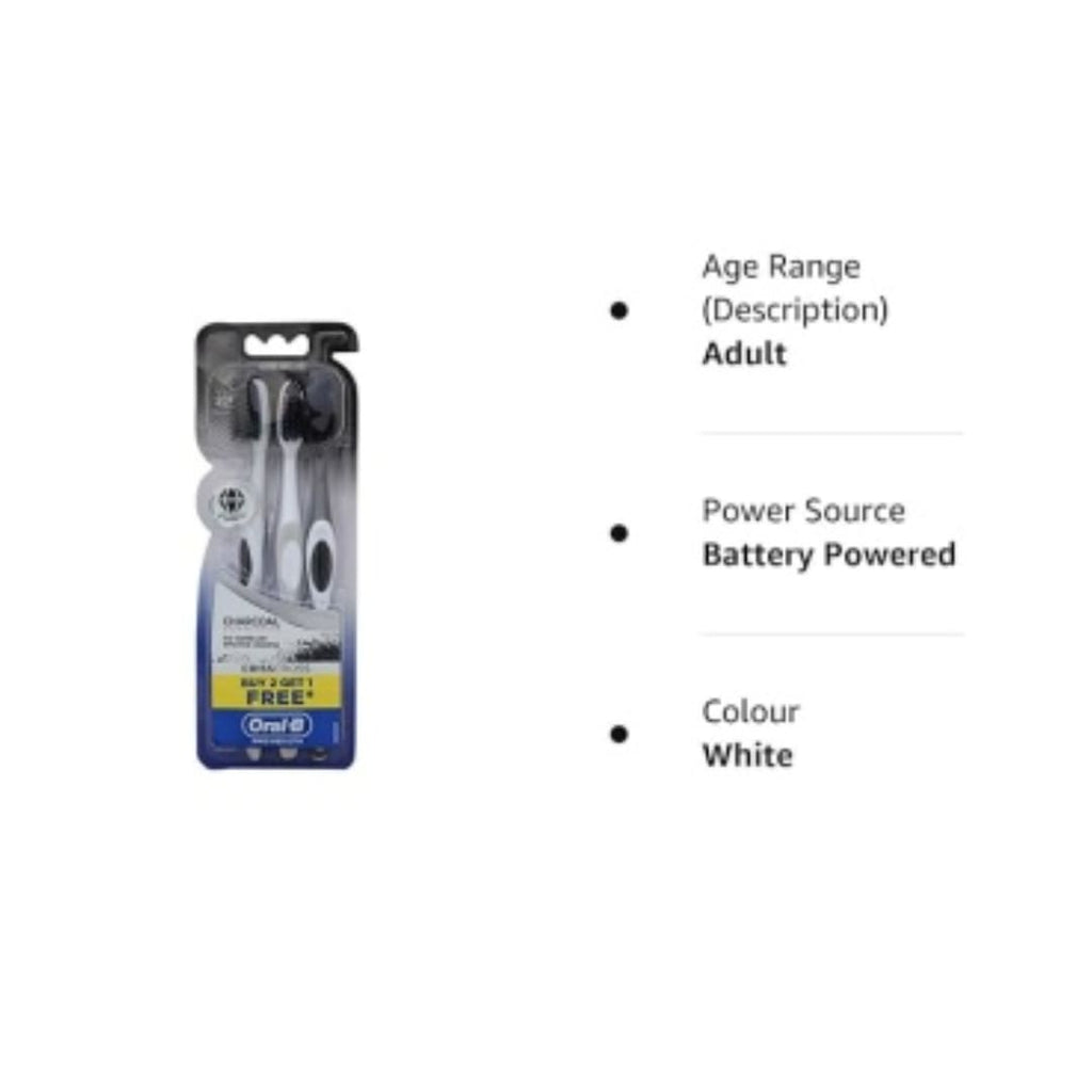 Oral B Crisscross Sensitive Charcoal Toothbrush For Gentle Effective Cleaning (Buy 2 Get 1 Free)