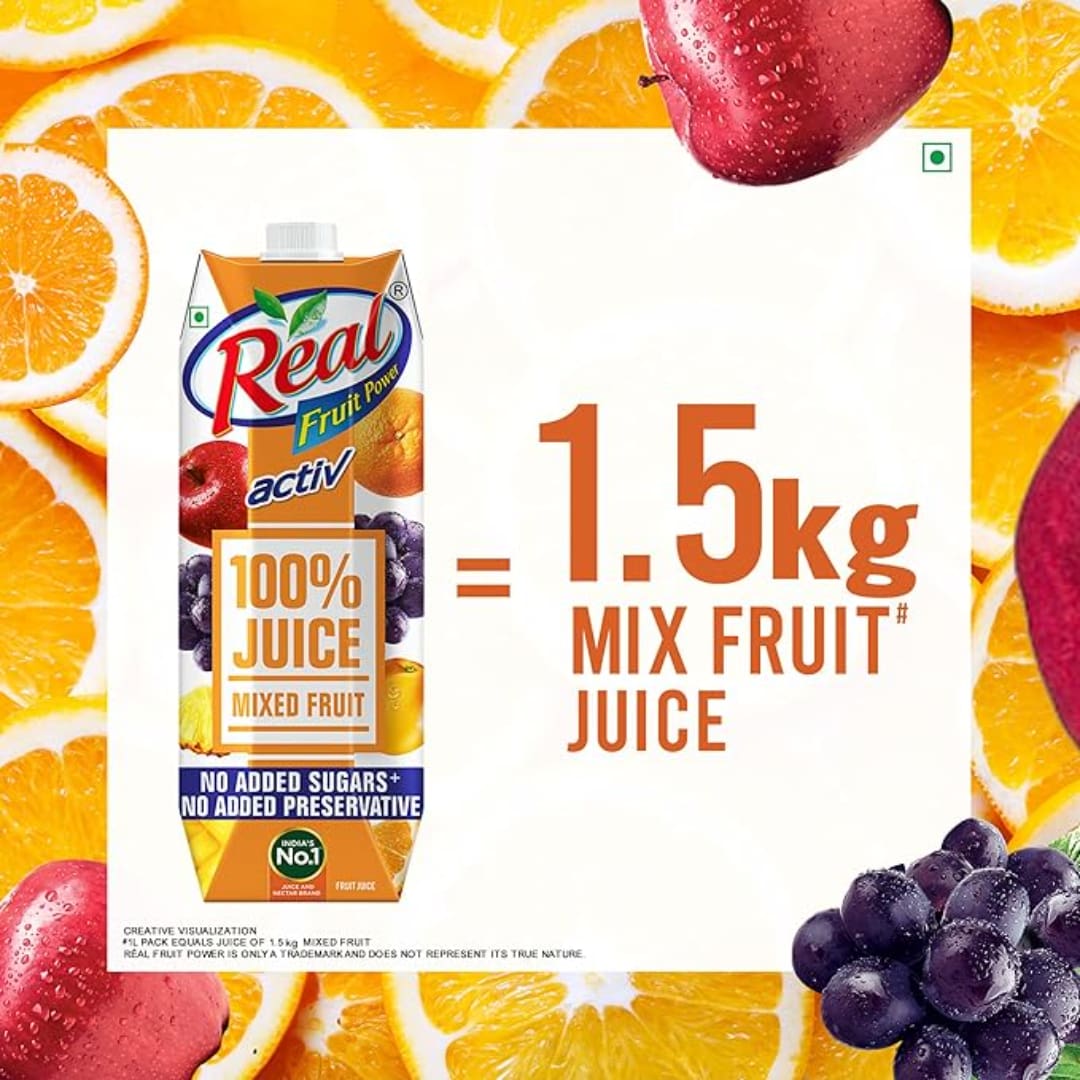 DABUR Real Activ 100% Mixed Fruit Juice - 1L