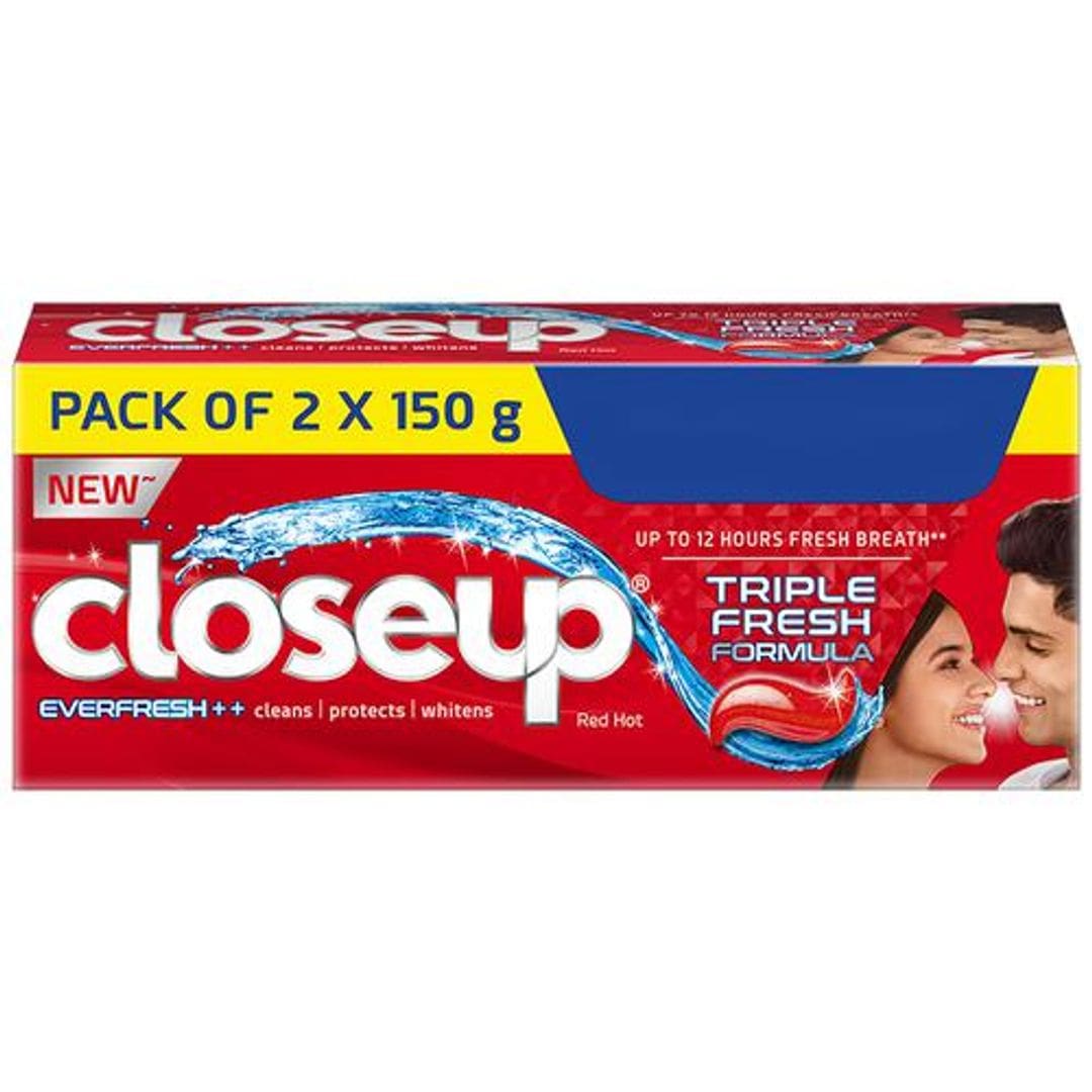 Close Up Closeup Everfresh Red Toothpaste Hot, 150 gm (Pack of 2)