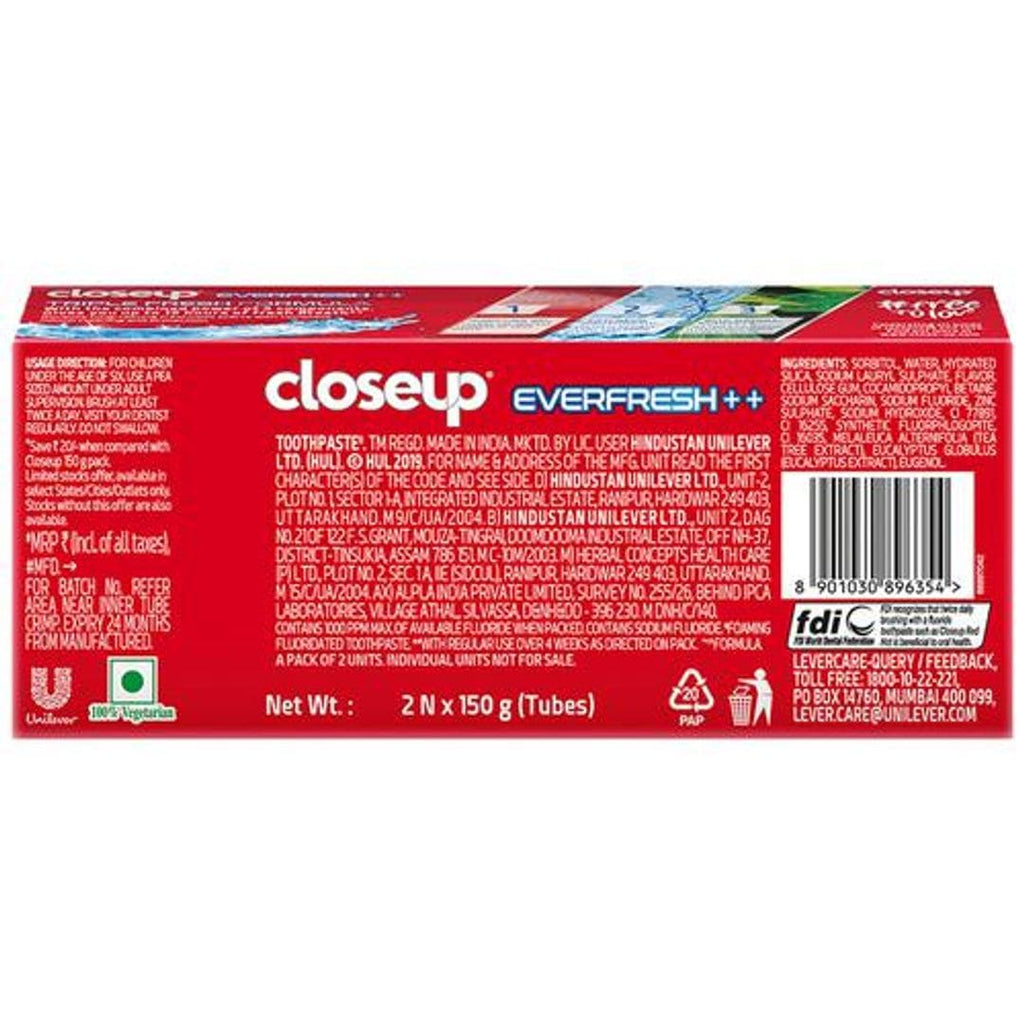 Close Up Closeup Everfresh Red Toothpaste Hot, 150 gm (Pack of 2)