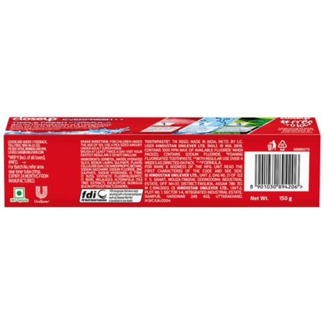 Close Up Closeup Everfresh Red Toothpaste Hot, 150 gm