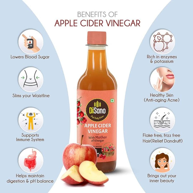 DiSano Apple Cider Vinegar with Mother Vinegar, 500 ml