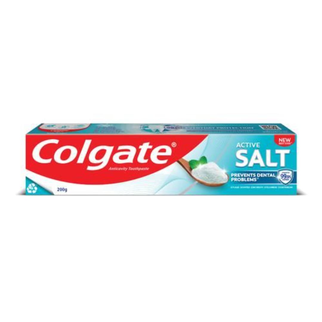 Colgate Active Salt Toothpaste, Germ Fighting Toothpaste for Healthy Gums and Teeth, 200g