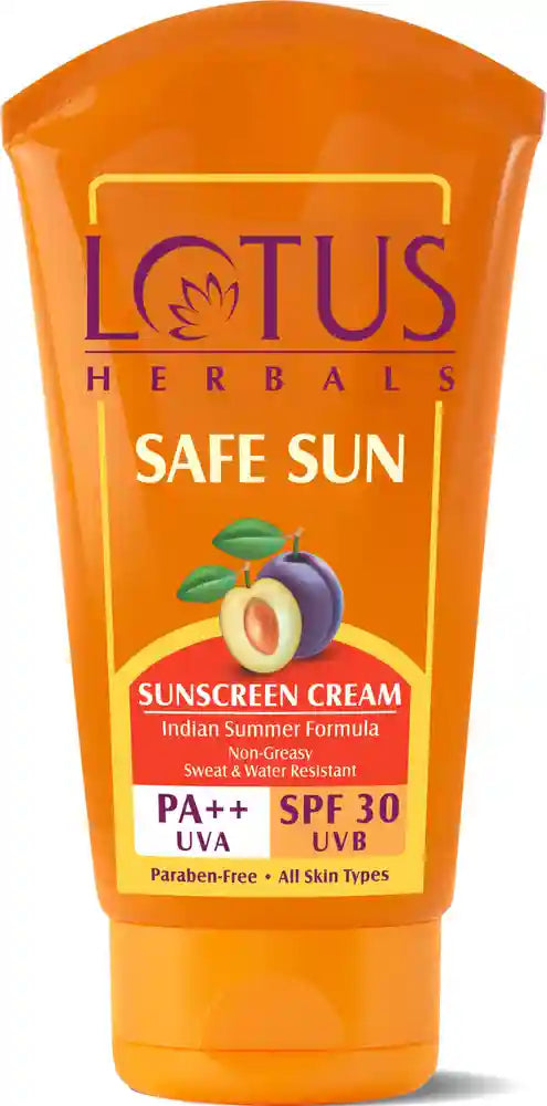 Lotus Herbals Safe Sun Sunscreen Cream PA++ SPF-30, Indian Summer Formula, 100g