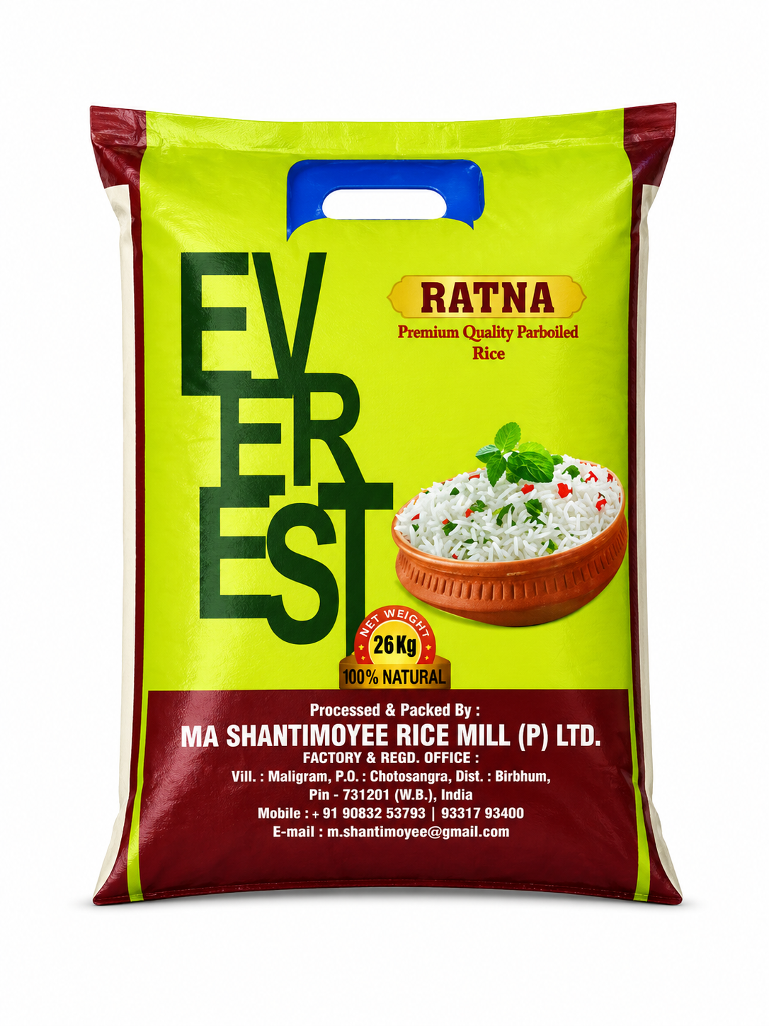 EVEREST Premium Quality Parboiled Rice, 26Kg