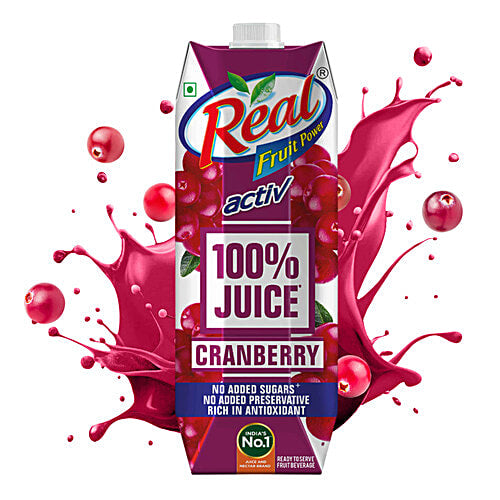 Real Activ 100% Juice Cranberry, 1L