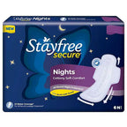 Stayfree Secure Nights Cottony Comfort, 6 Units